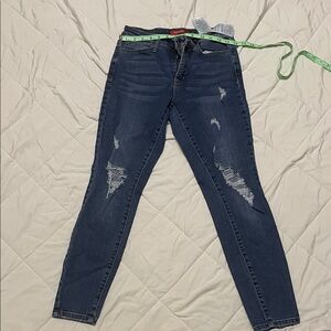 Guess Dark Blue Distressed Skinny Jeans